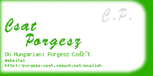 csat porgesz business card